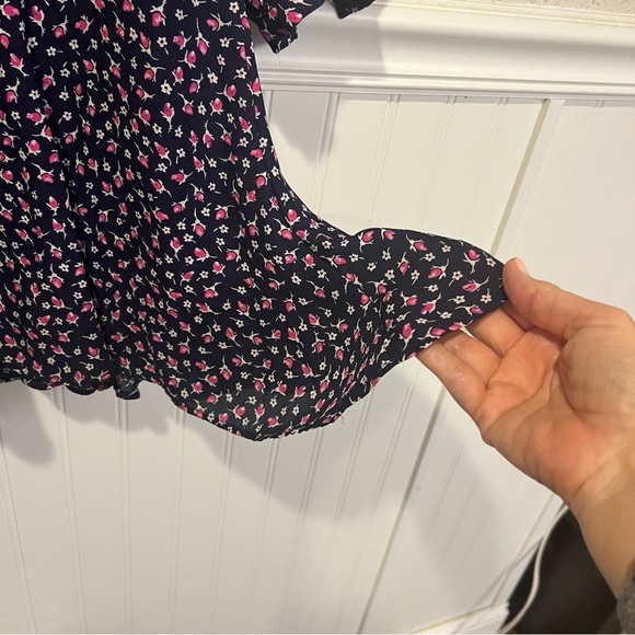 Lauren Ralph Lauren Georgette French Navy Pink Floral Fit and Flare Dress size 2 - Picture 11 of 16